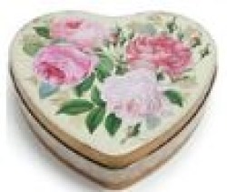 Heart Shaped Tin - Pink Roses - Nostalgia NOS7482